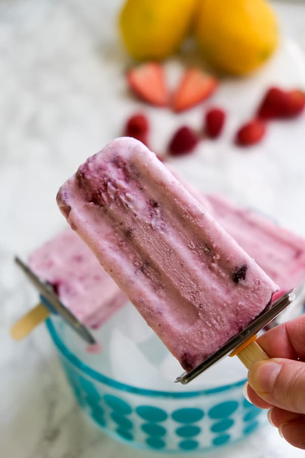 Rote Gr&uuml;tze ice pops 